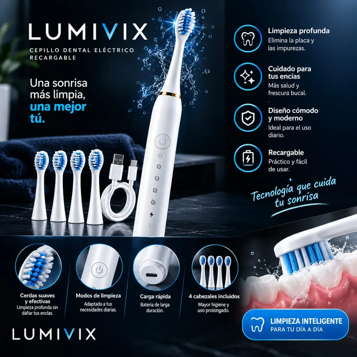 Cepillo Dental Eléctrico Recargable - imagen adicional