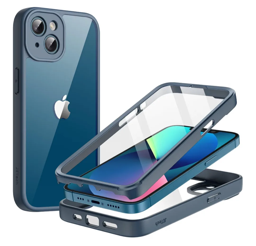 JETech Funda para iPhone 13, Protector de pantalla integrado antiarañazos, cuerpo completo de 360 grados resistente Selección general - imagen adicional