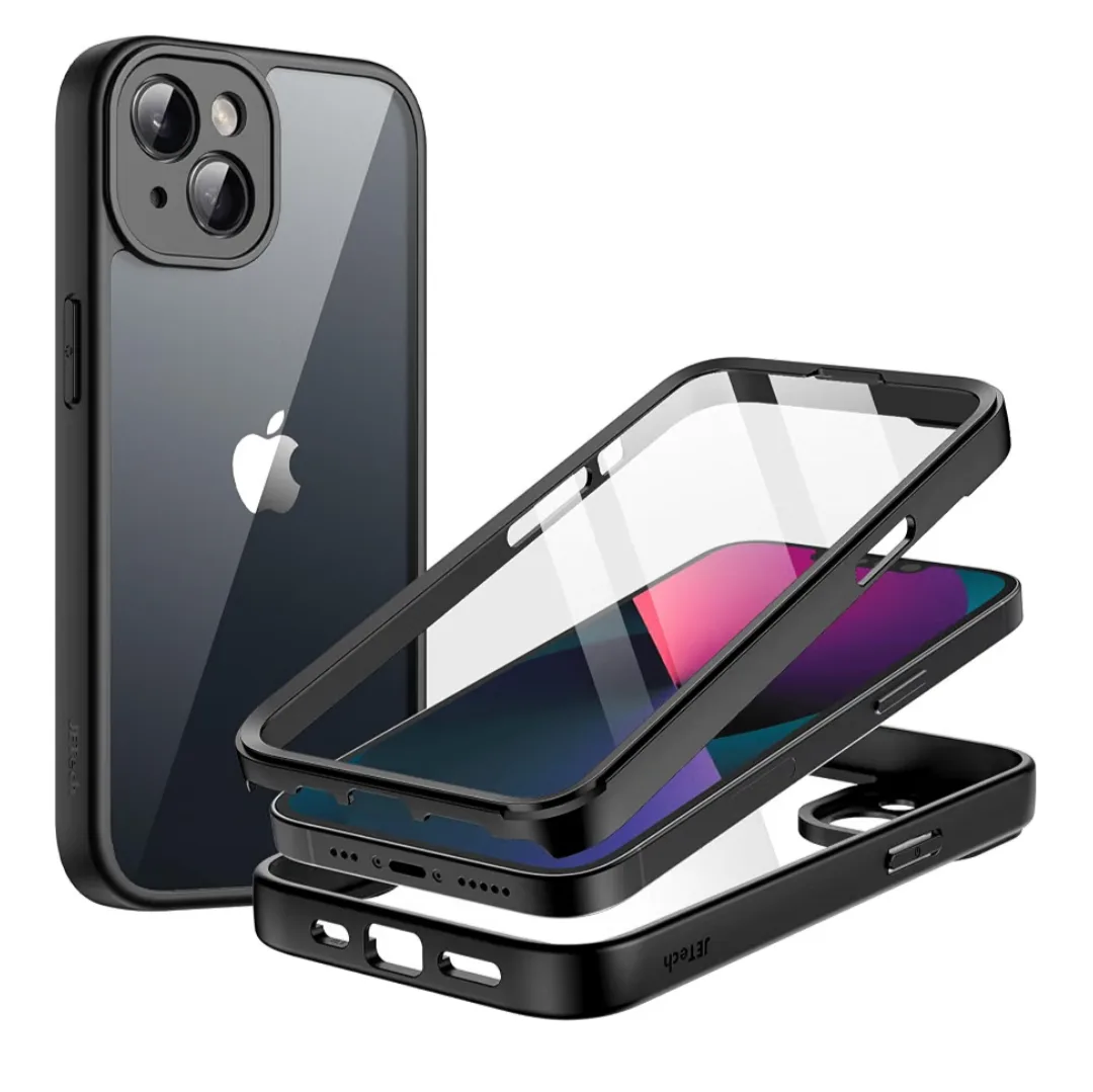 JETech Funda para iPhone 13, Protector de pantalla integrado antiarañazos, cuerpo completo de 360 grados resistente Selección general