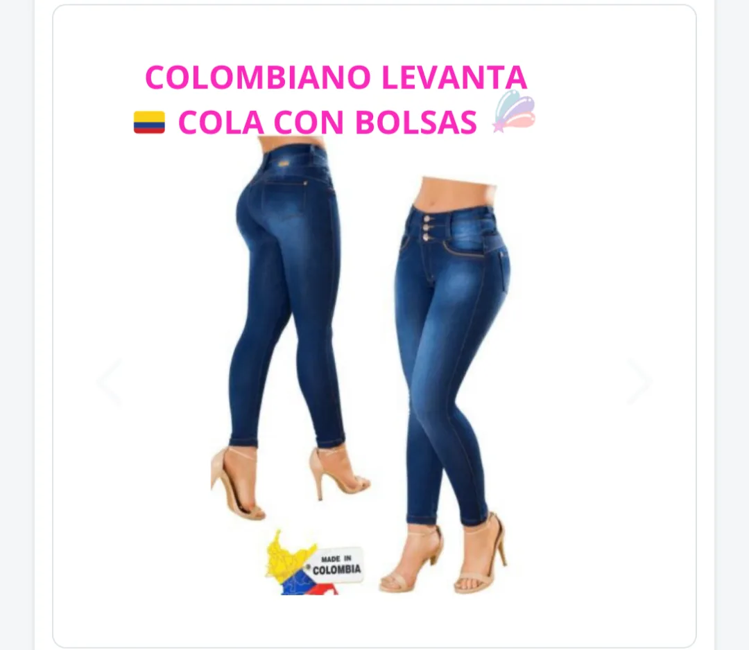 Jeans Levanta Cola Colombiano Con Bolsas