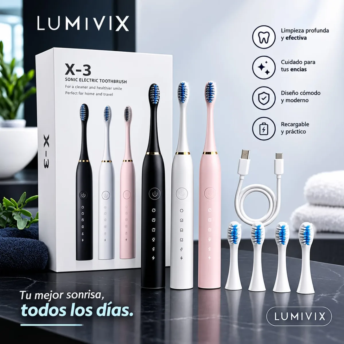 Cepillo Dental Eléctrico Recargable